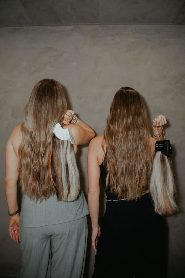 Tape in hair extensions blended at Shade Studio in Long Branch, New Jersey
